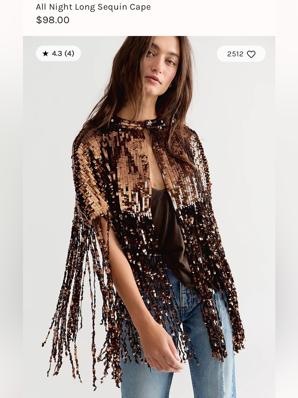 Free People All Night Long Sequin Cape
